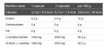 جدول ارزش غذایی کپسول ال کارنیتین 1500 اکستریم الیمپ
